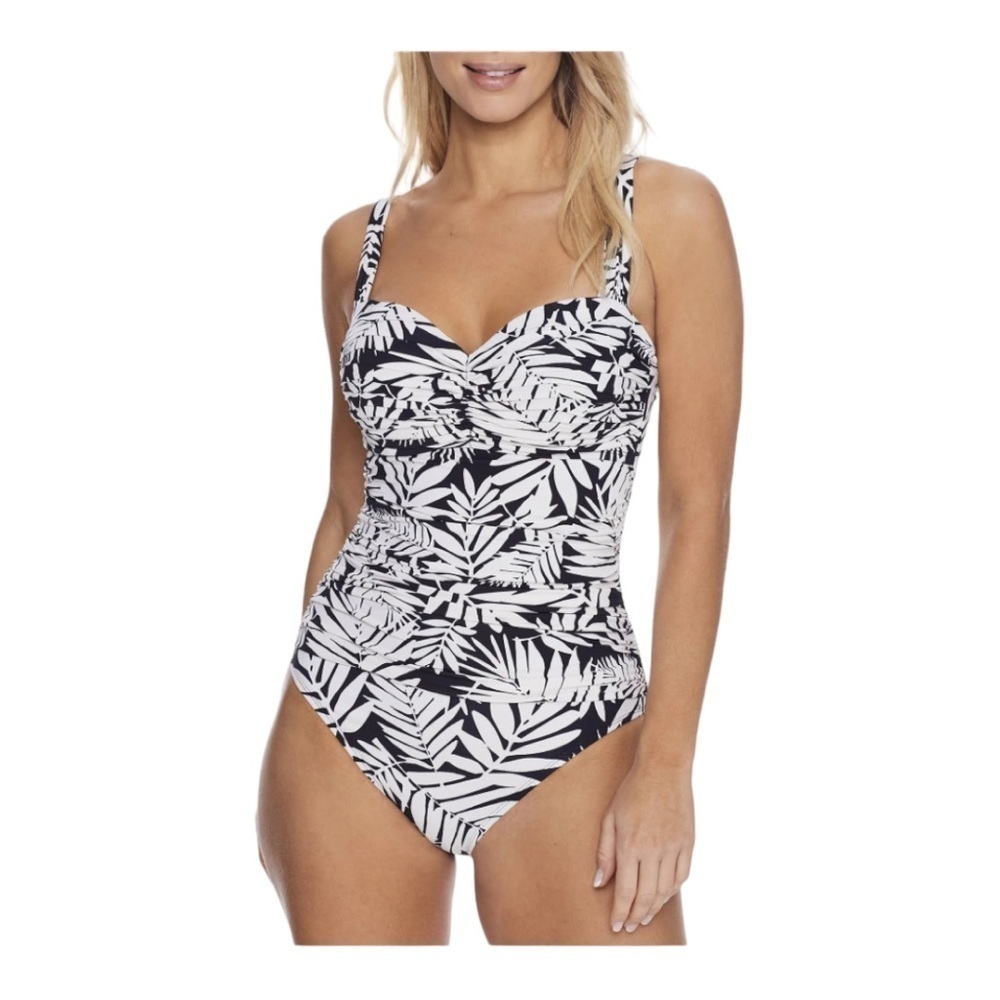 Bleu Rod Beattie Urban Oasis Shirred Underwire One-Piece Nwt